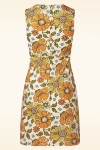 Vintage Chic for Topvintage - Robe fleurie Betty en orange et vert  2