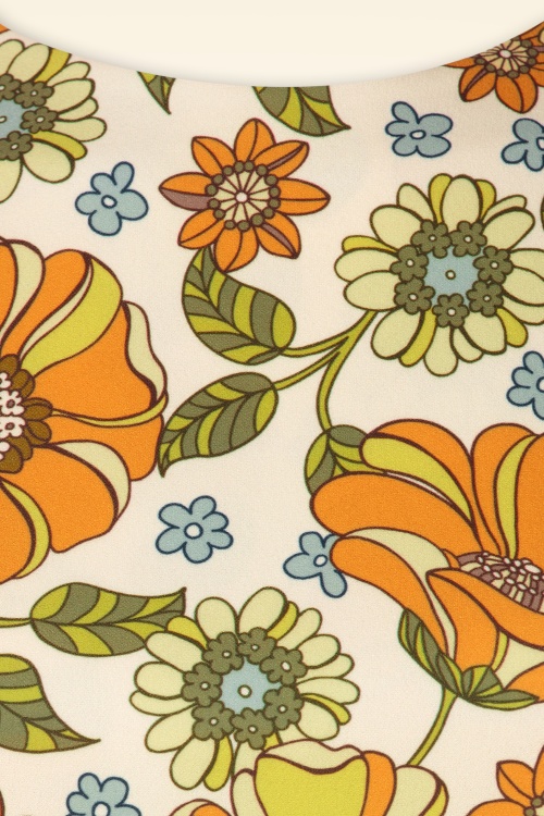 Vintage Chic for Topvintage - Betty Flower Kleid in Orange und Grün  3