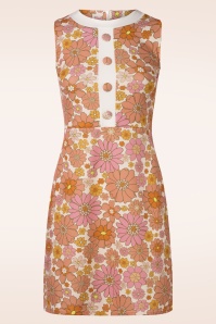 Vintage Chic for Topvintage - Donna Flower Dress in Pink and Orange 