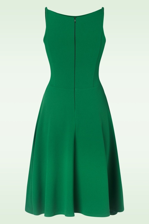 Vintage Chic for Topvintage - Robe corolle Athena en vert  2
