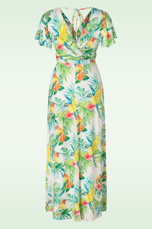 Vintage Chic for Topvintage - Malia Tropical Parrot Maxi Dress in Multi 2