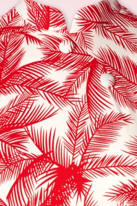 Zoe Vine - Ruby palm pencil jurk in wit en rood 4