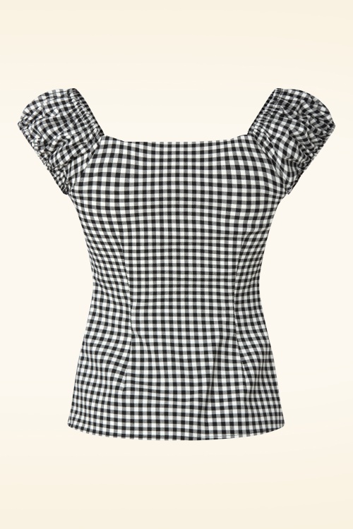 Collectif Clothing - Dolores Gingham Top in Black and White 2