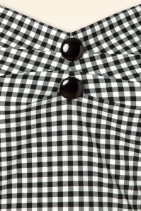 Collectif Clothing - Dolores gingham top in zwart en wit 3