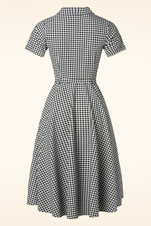 Collectif Clothing - Caterina Gingham Swing Dress in Black  2