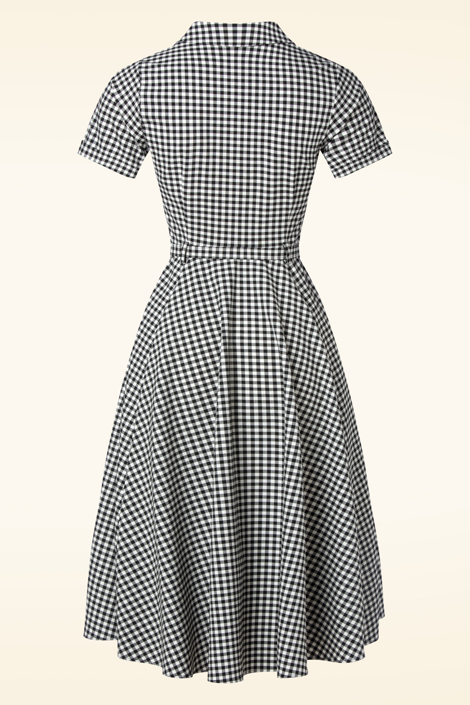 Collectif Clothing - Caterina gingham swing jurk in zwart  2