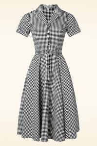 Collectif Clothing - Caterina Gingham Swing Dress in Black 