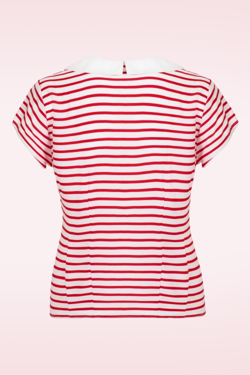 Bunny - Ahoy Blouse in White and Red 4