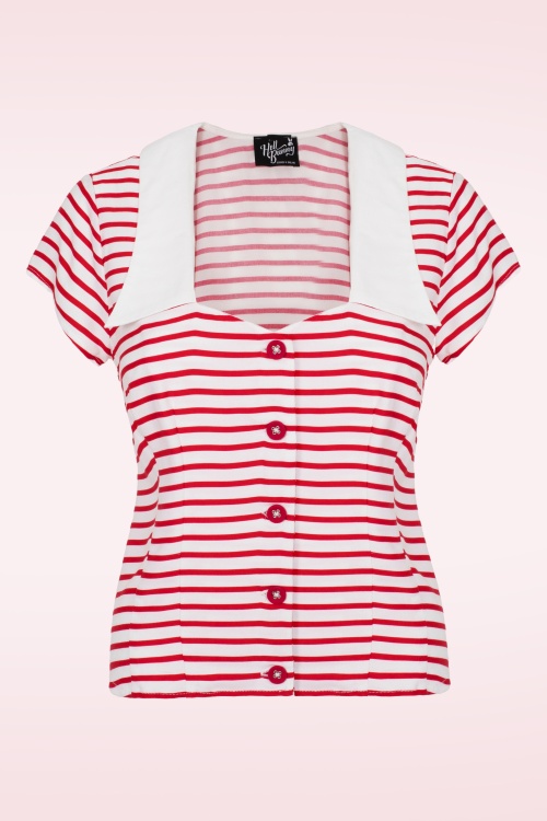 Bunny - Ahoy Blouse in White and Red 2