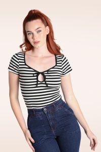 Collectif Clothing - Caterina Bloom Shirt in Navy