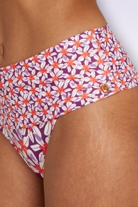 TC Beach - Flipover Summer Flowers Bikini Bottom in Purple 3