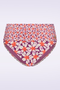 TC Beach - Flipover Summer Flowers Bikini Bottom in Purple 2