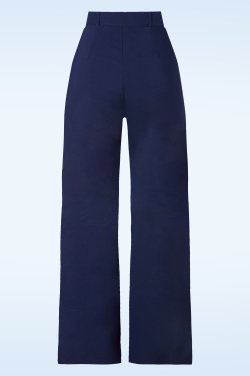 Vintage Chic for Topvintage - Pantalon Sasha en bleu marine 2