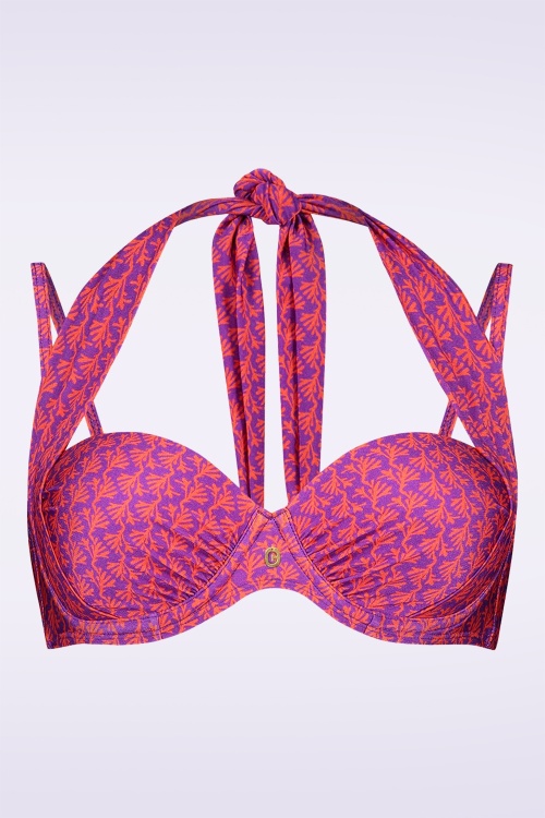 TC Beach - Multiway Coral Bikini Top in Purple 2