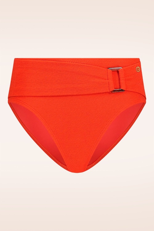 TC Beach - Mid Waist Bikini Bottom in Summer Red 2