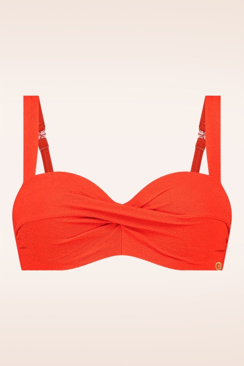 TC Beach - Twisted Bikini Top in Summer Red 2