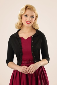 Banned Retro - 40s April Bow Cardigan in Black 2