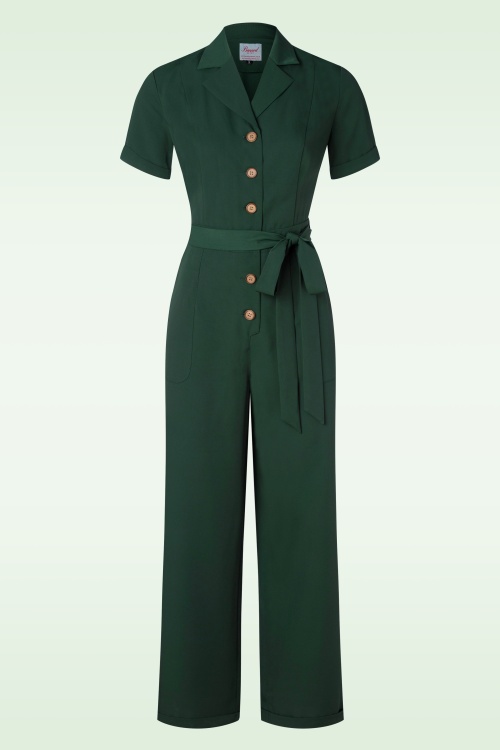 Banned Retro - Adventure Ahead Jumpsuit in Green