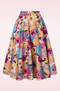 Banned Retro - Floral Swing Skirt in Pink 4