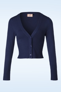 Banned Retro - 50s Lets Go Dancing Cardigan in Night Blue