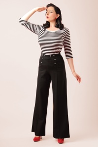 Banned Retro - 40s Stay Awhile Trousers in Black 2