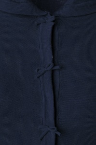 Banned Retro - 40s April Bow Cardigan in Night Blue 3