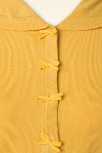 Banned Retro - 40s April Bow Cardigan in Mustard Yellow 3