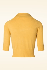 Banned Retro - 40s April Bow Cardigan in Mustard Yellow 4