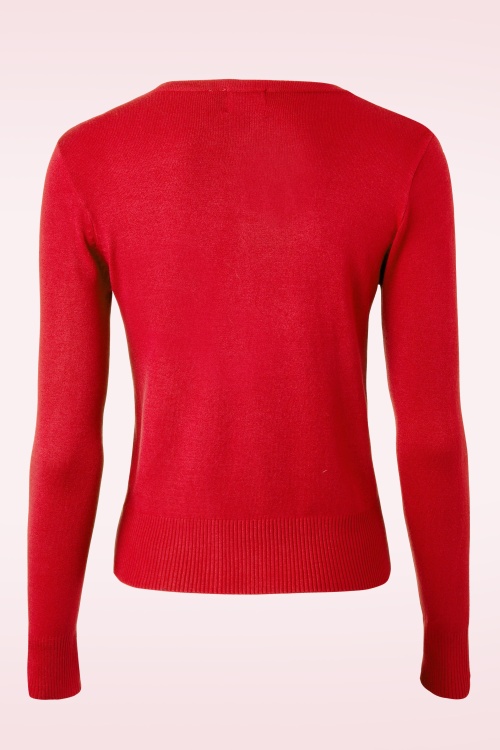 Banned Retro - 50s Getaway Cardigan in Red 2