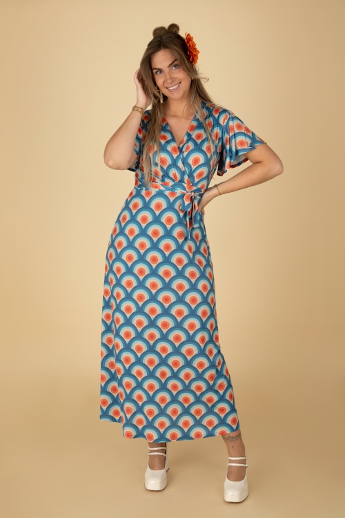 Vintage Chic for Topvintage - Laurie maxi jurk in circle geo print 2