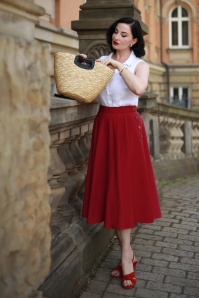 Banned Retro - Polly May Swing Skirt en Rouge