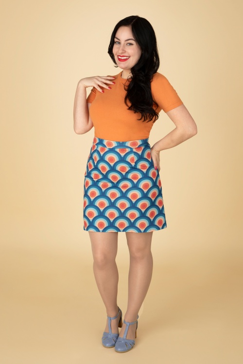 Vintage Chic for Topvintage - Bobby Retro Skirt in Circle Geo Print 2