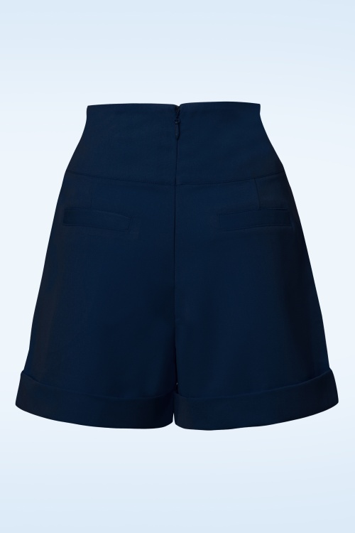 Banned Retro - 50s Cute As A Button Shorts in Navy 4