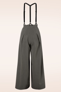 Vixen - Martha Pinstripe Suspender Trousers in Grey 4