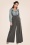 Vixen - Martha Pinstripe Suspender Trousers in Grey 2