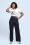 Collectif Clothing - 50s Rebel Kate Wide Leg Trousers in Navy 2