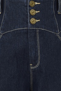 Collectif Clothing - Rebel Kate broek met wijde pijpen in marineblauw 3