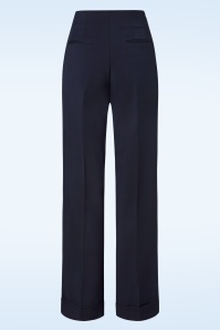 Glamour Bunny Business Babe - Diadora Wide Suit Trousers in Navy 5