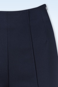 Glamour Bunny Business Babe - Diadora Wide Suit Trousers en Bleu Marine 6