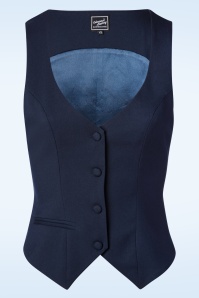 Glamour Bunny Business Babe - Dianne Waistcoat in Navy 4