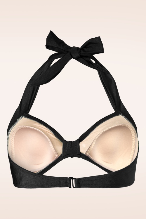 Esther Williams - 50s Classic Bikini Top in Solid Black 4