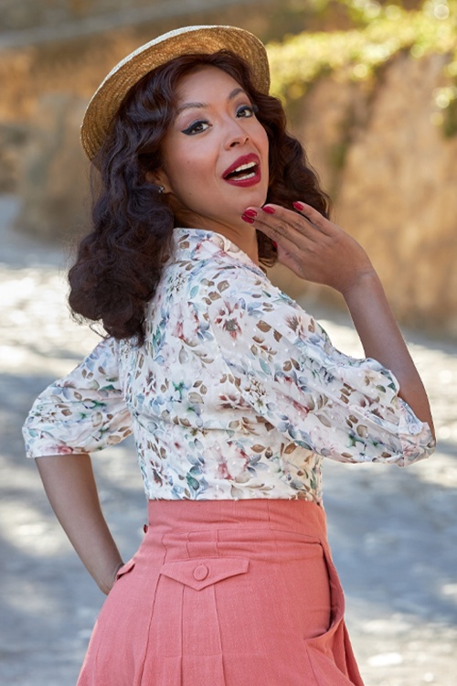 Miss Candyfloss - Cleona Floria Sheer Floral Blouse in Multi 2