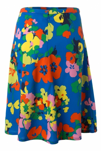 60s Summer Air Flower skirt in Blue
