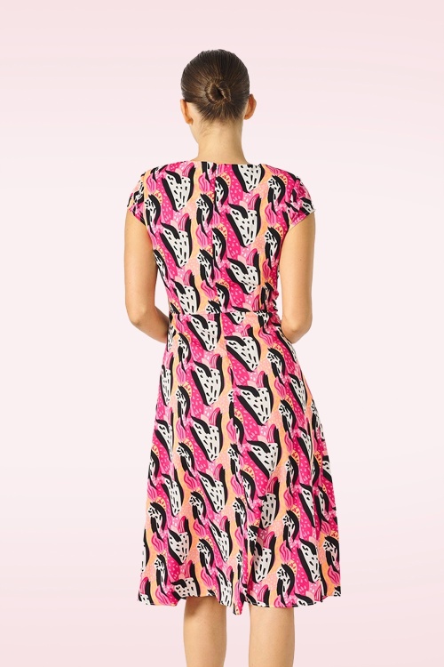 Minueto - Banano midi jurk in roze  2