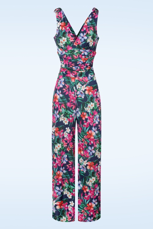 Vintage Chic for Topvintage - Tropical Jumpsuit in Navy