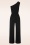 Vintage Chic for Topvintage - Laura one shoulder jumpsuit in zwart 2