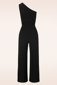 Vintage Chic for Topvintage - Laura one shoulder jumpsuit in zwart