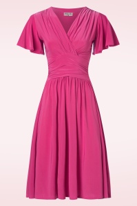 Vintage Chic for Topvintage - Sadie Slinky swing jurk in roze