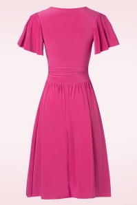 Vintage Chic for Topvintage - Sadie Slinky swing jurk in roze 2
