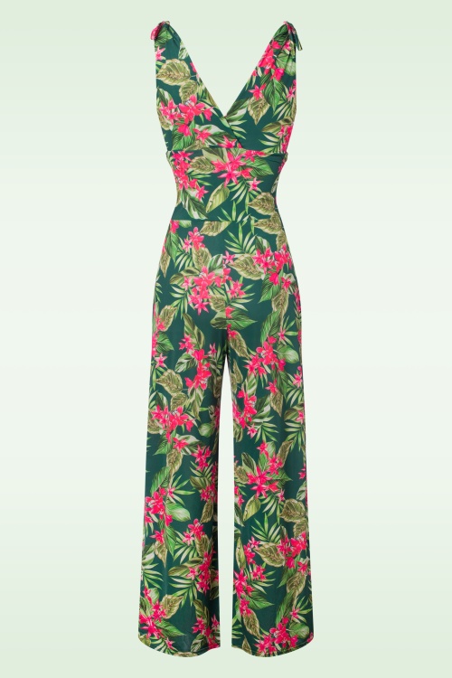 Vintage Chic for Topvintage - Tropical Jumpsuit in Green 2